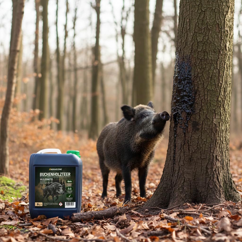 Agrarzone Catrame di Faggio 5 Litri - Attrattivo per Cinghiali & Cervi - Doppia Cottura & Concentrato - Resistente alle Intemperie - 100% Naturale