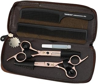 HEMATITE Tijeras de peluquería japonesas 440C (acero inoxidable), color amarillo y marrón