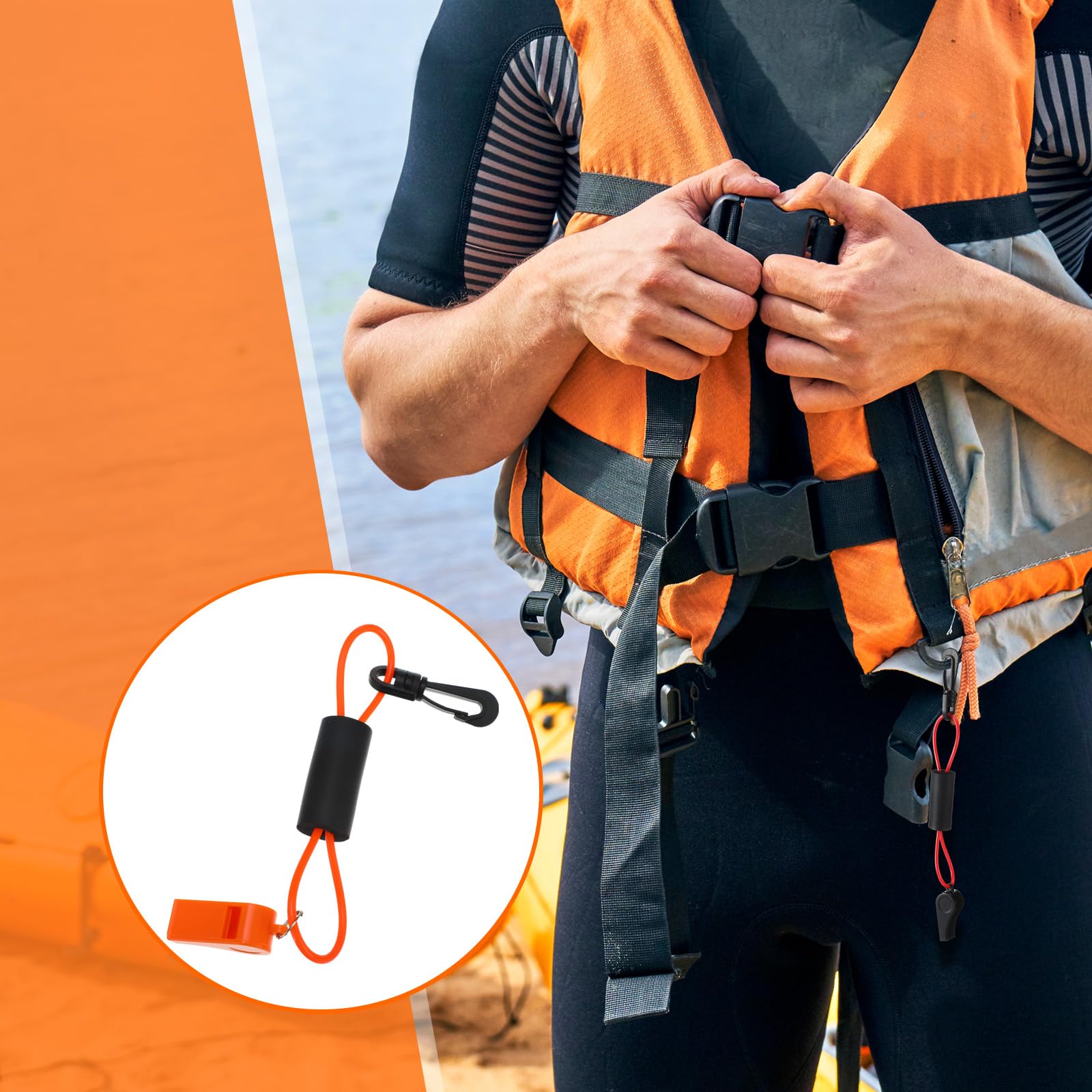 Seenelling Pfeife mit Umhängeband für Sicherheitsboot, Pfeife, Küstenwache, zugelassen, Schwimmerboot, Marine, Camping, Wandern, Jagd, Angeln, Survival, Rettung, Signalisierung, Ski-Zubehör