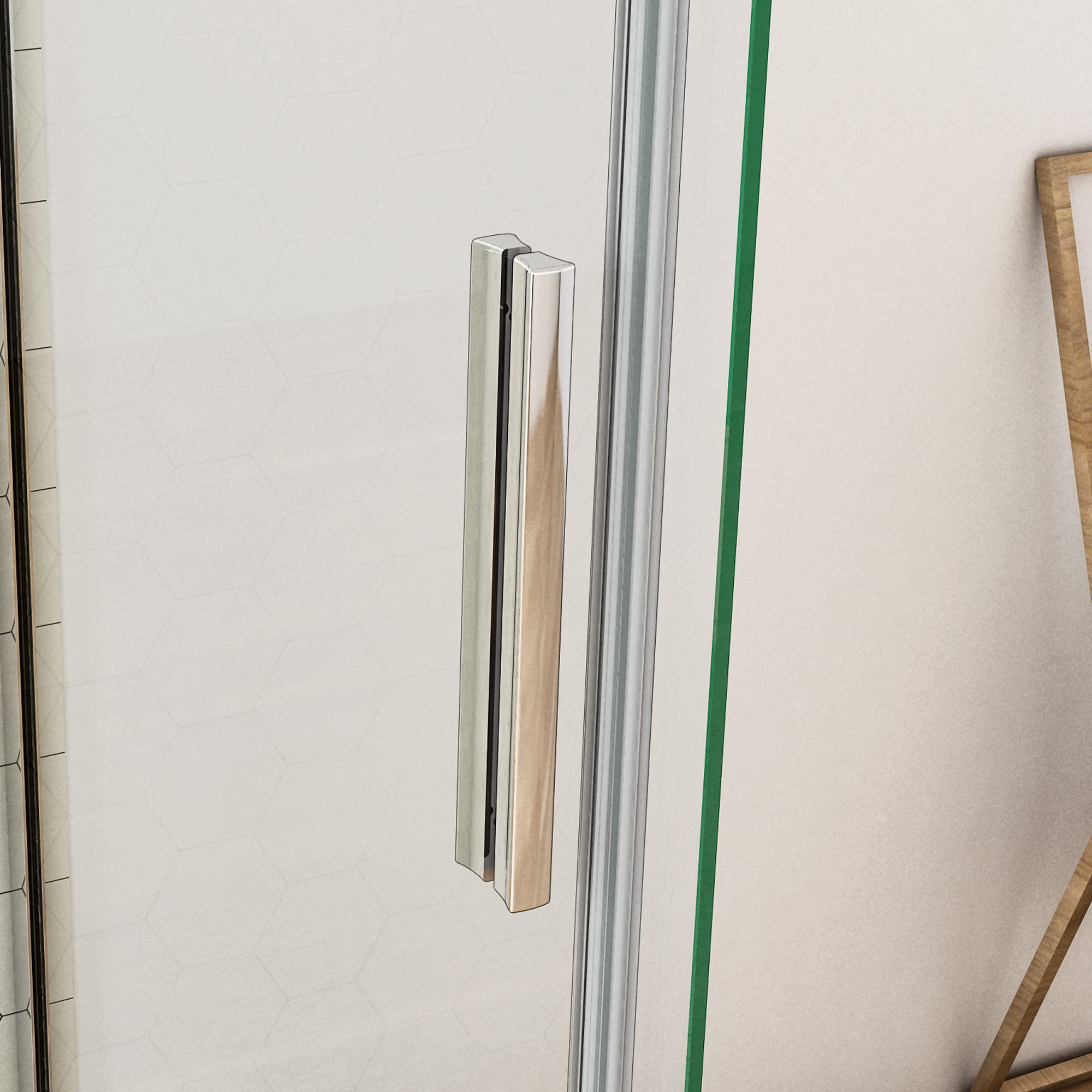 Ducha Casa 140x80x195cm Mampara de ducha corredera tres hojas(una corredera), 6mm cristal templado, marco de aluminio cromado