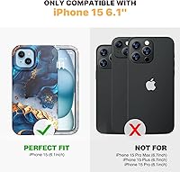 Vista 219 de Diaclara - Funda diseñada para iPhone 15 Plus de 6.7 pulgadas, transparente, cuerpo completo, con protector de pantalla, resistente de protección