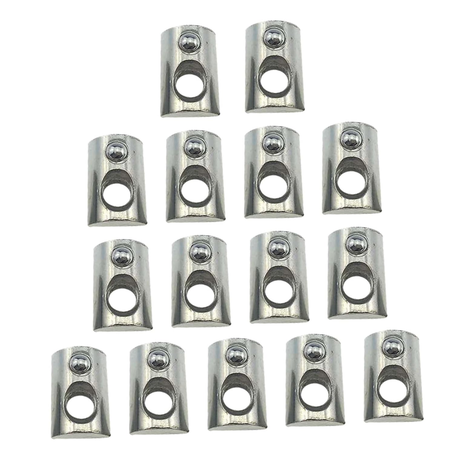 100pcs Carbon Steel Spring Loaded T-Nuts T-Slot Nuts for Aluminum Profile European Standard M5 Threaded Fasteners for Industrial Aluminum Extrusions