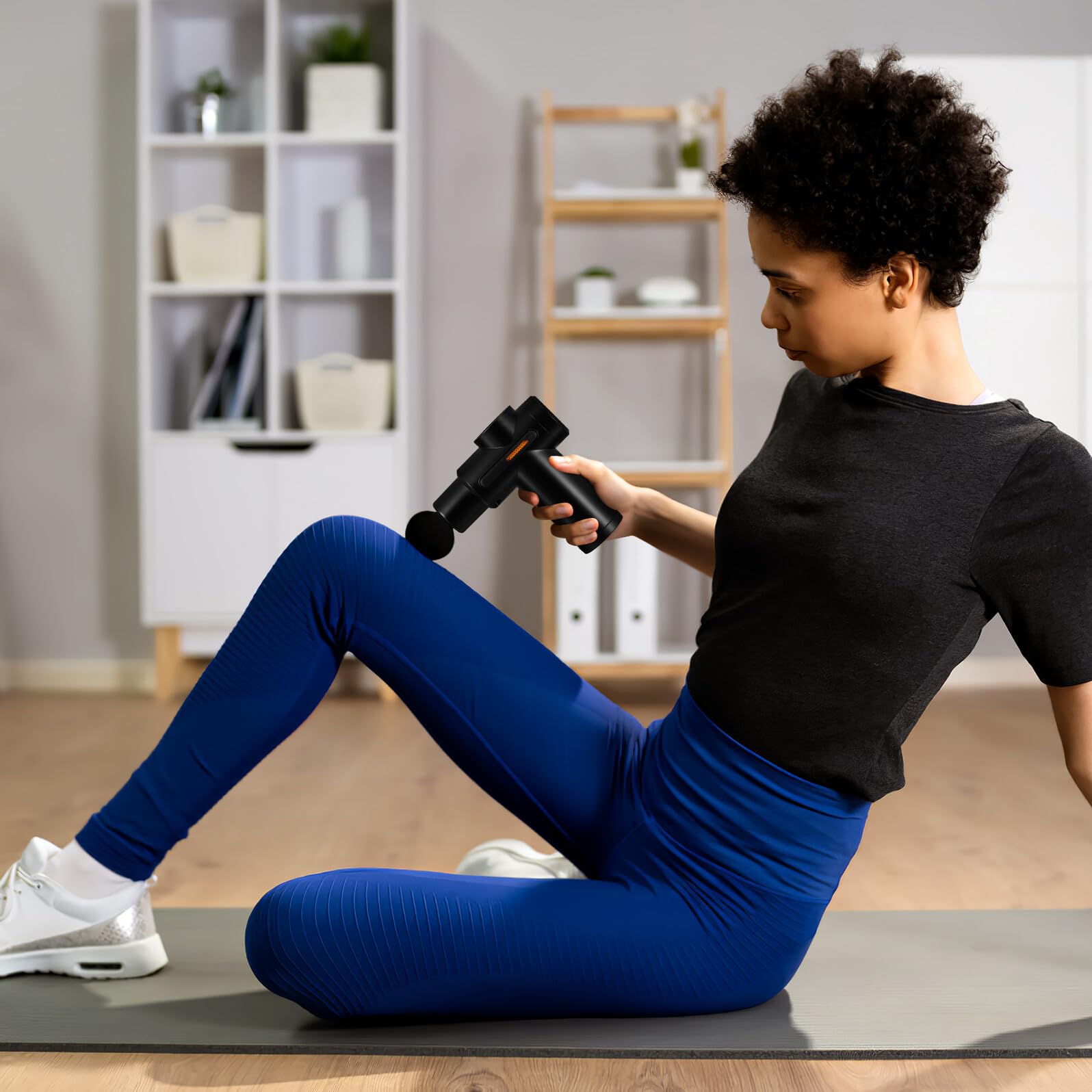 Anneome Mini Masajeador de Percusión Portátil USB con 4 Cabezales, Motor de Alto Torque y Batería de Larga Duración para Relajación Muscular Profunda