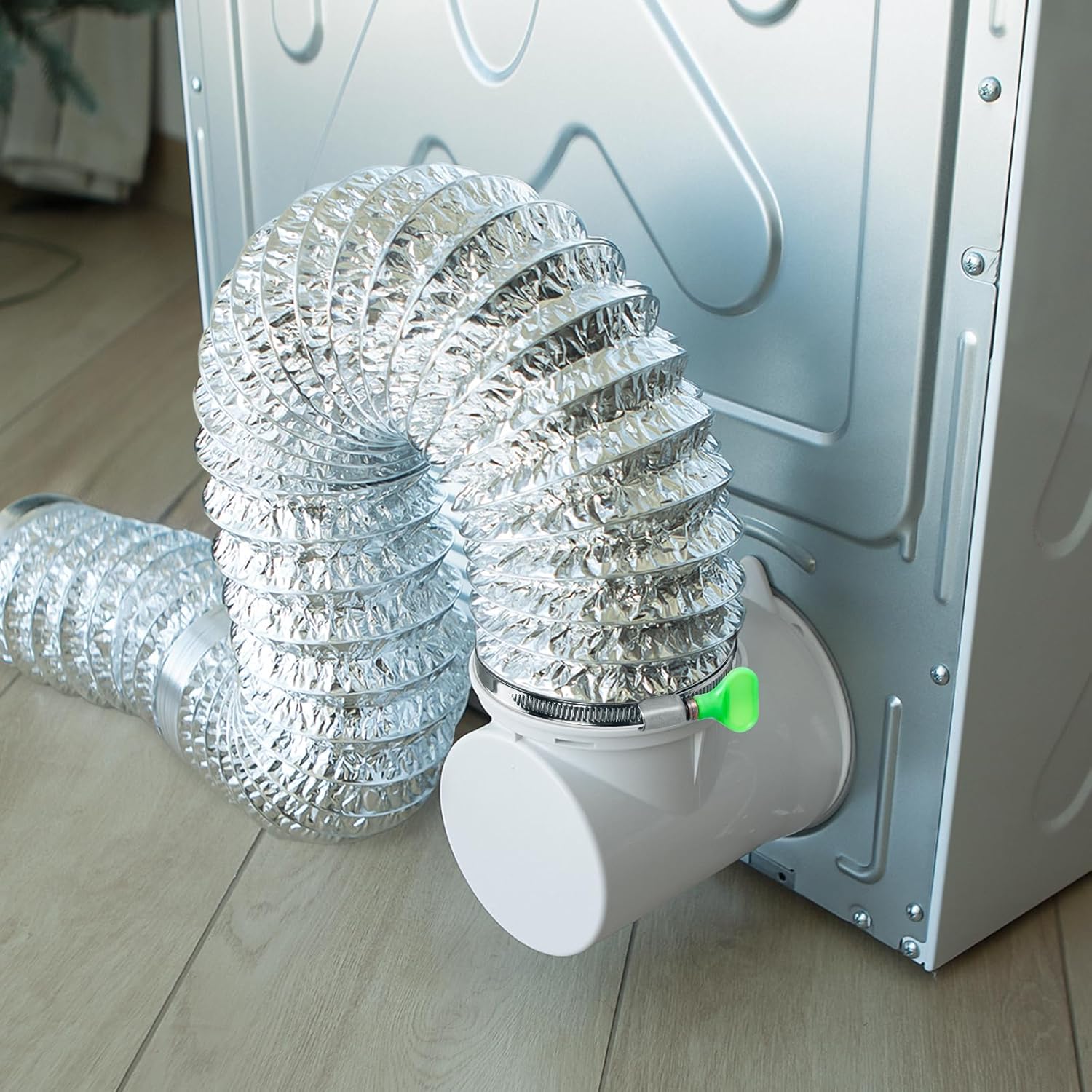 Loviga 90 Degree Dryer Vent Elbow Dryer Vent Connector, Space Saving Dryer Vent Connection, Easy Install Snap-on Dryer Vent Hose for Tight Space 4 Inch