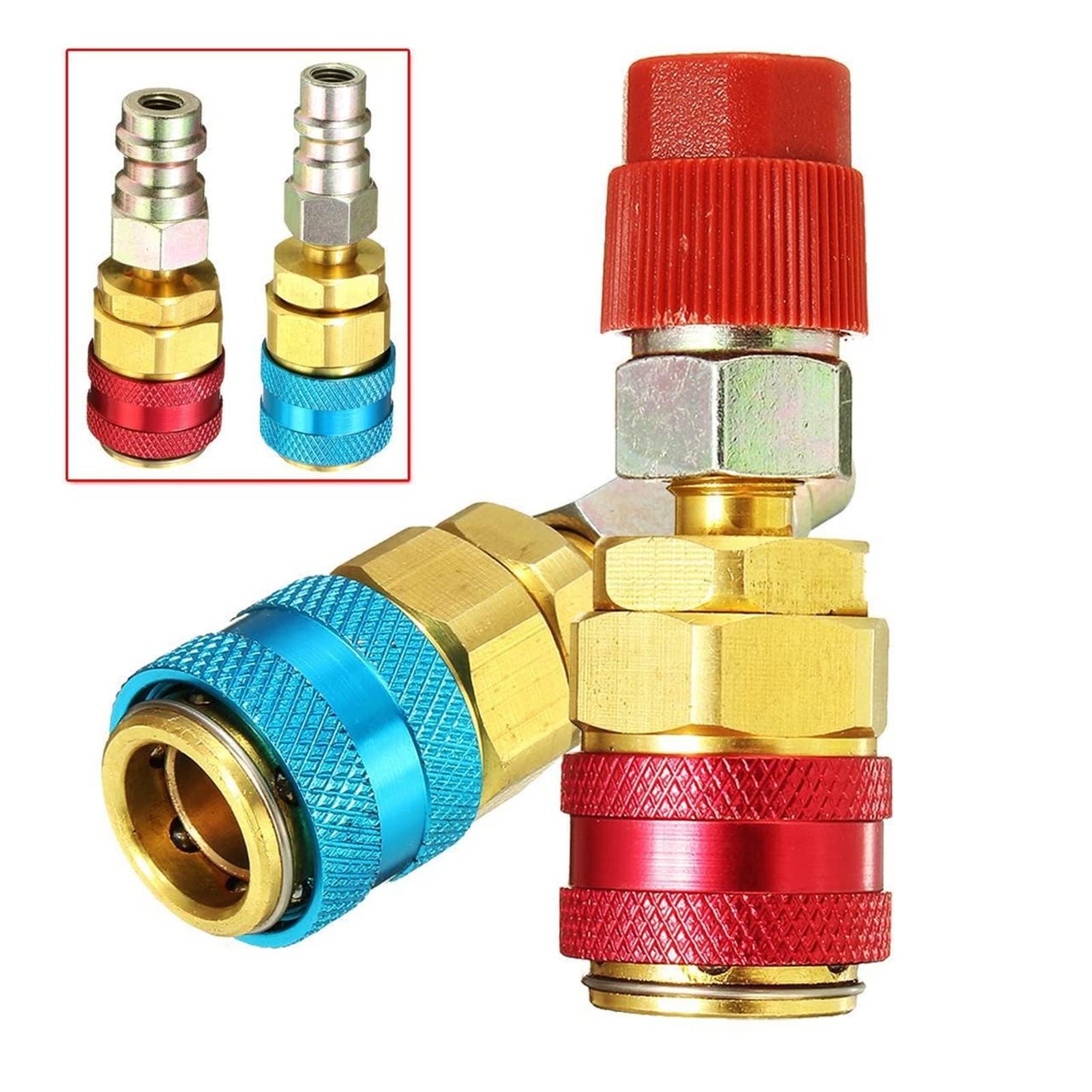 Adaptador de extensión lateral alta R134A, acoplador rápido alto y bajo, adaptador de acoplamiento rápido para aire acondicionado de coche, ajuste rápido para Ford, compatible con B-MW (Alto)