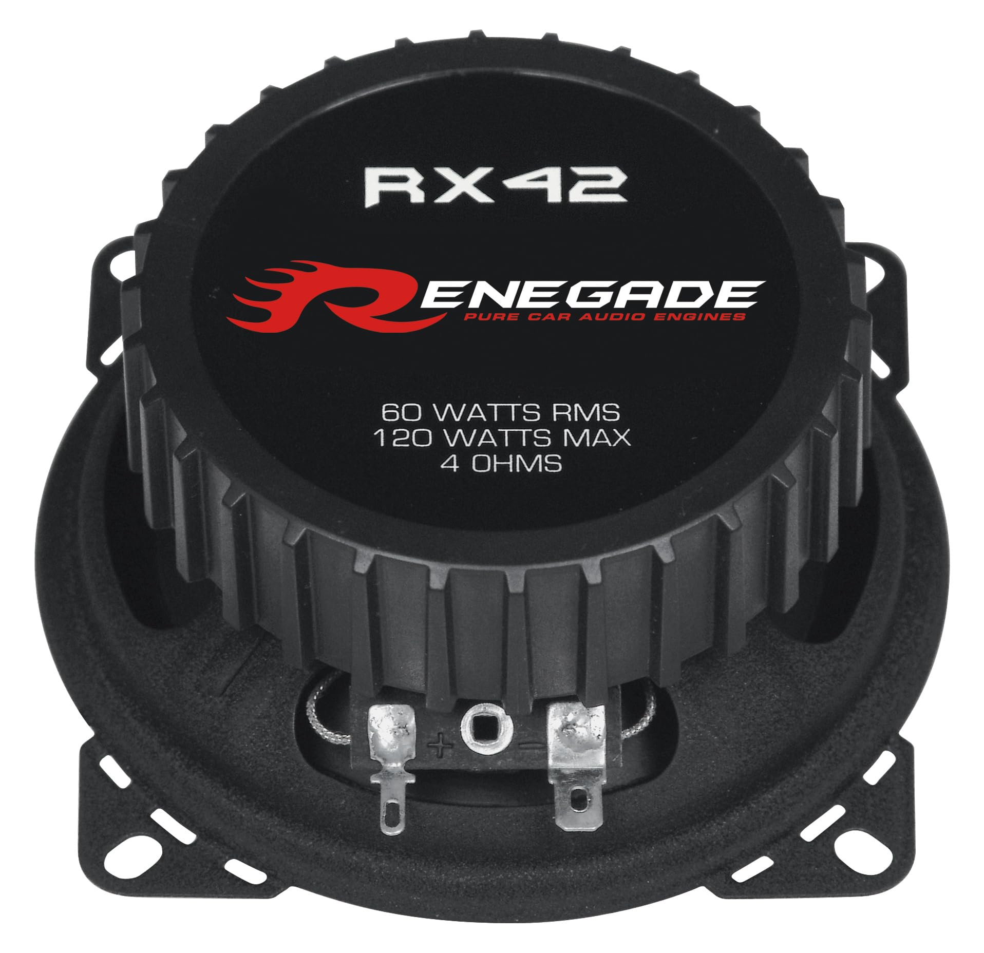 Renegade RX42 altavoz audio De 2 vías 120 W - Altavoces para coche (De 2 vías, 120 W, 60 W, 4 Ω, 80 - 20000 Hz, 9,4 cm)