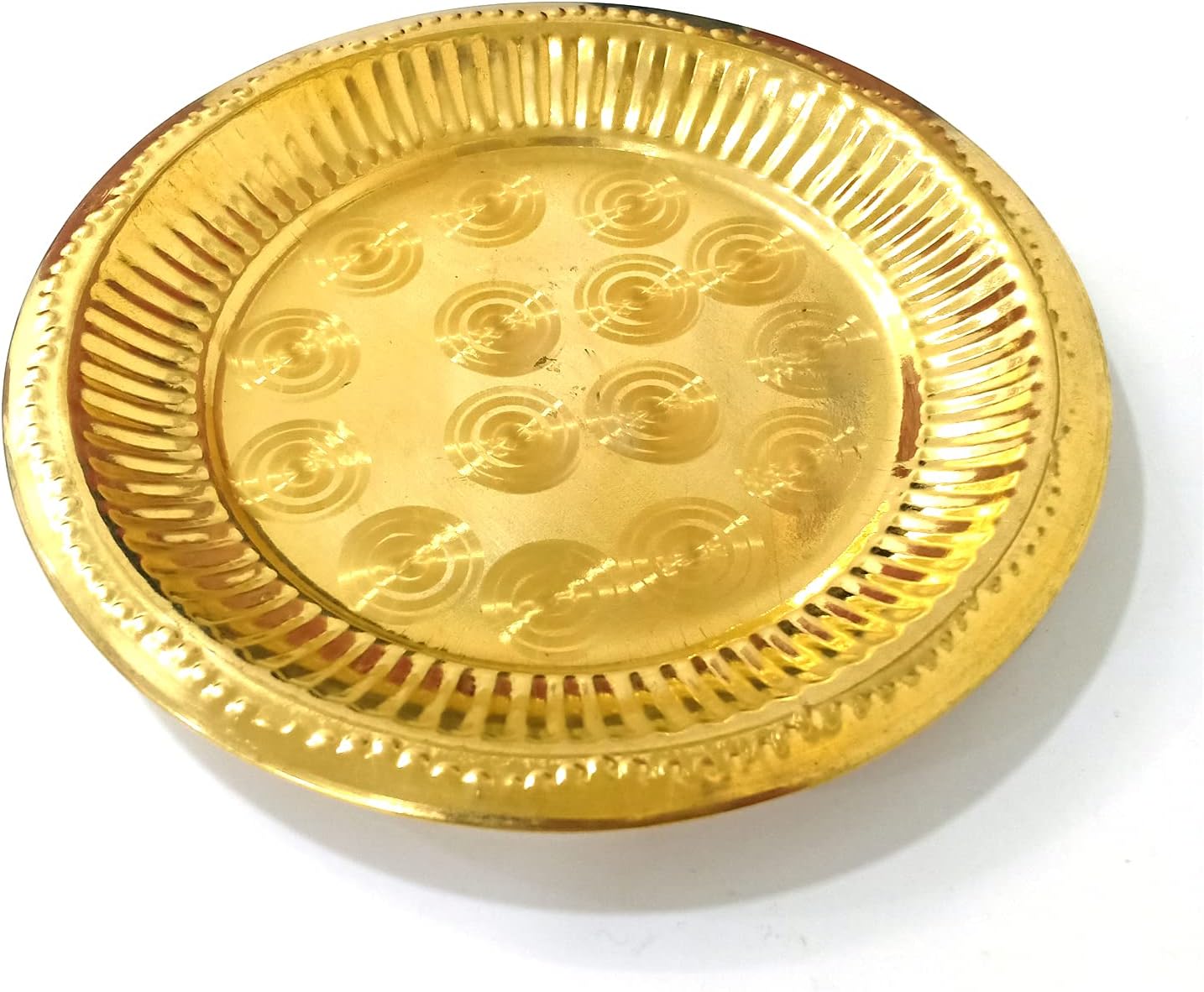 Original Brass Pooja Thali | Brass Aarti Thali | Brass Pooja Plate | Pooja Thali | Brass Pooja Plate with Ring Art