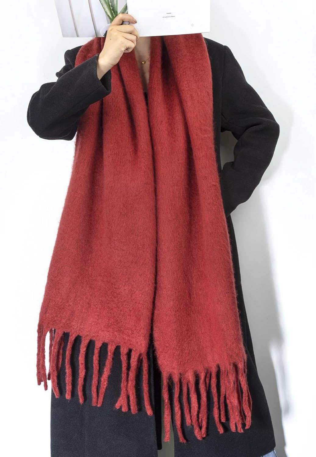 Womens Scarf Winter Big Colorful Checked Thick Warm Soft Scarves Casual Tassel Blanket Scarf - Image 4