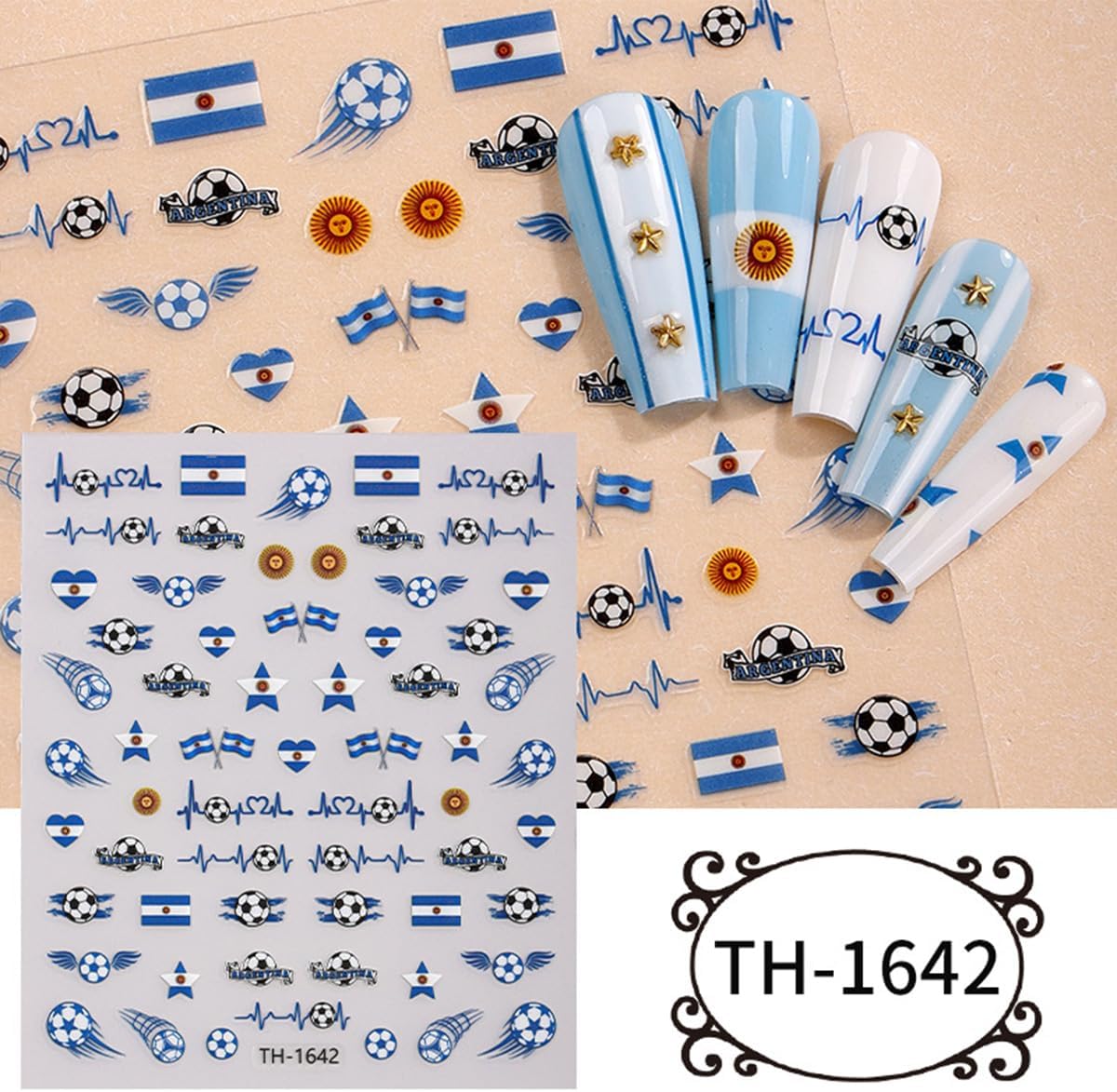12 Sheets Soccer Nail Stickers, Self-Adhesive Soccer Ball & National Flag Nail Art Decals, Sports Theme Nail Decorations for Fans, DIY Manicure Stickers for Women & Girls
