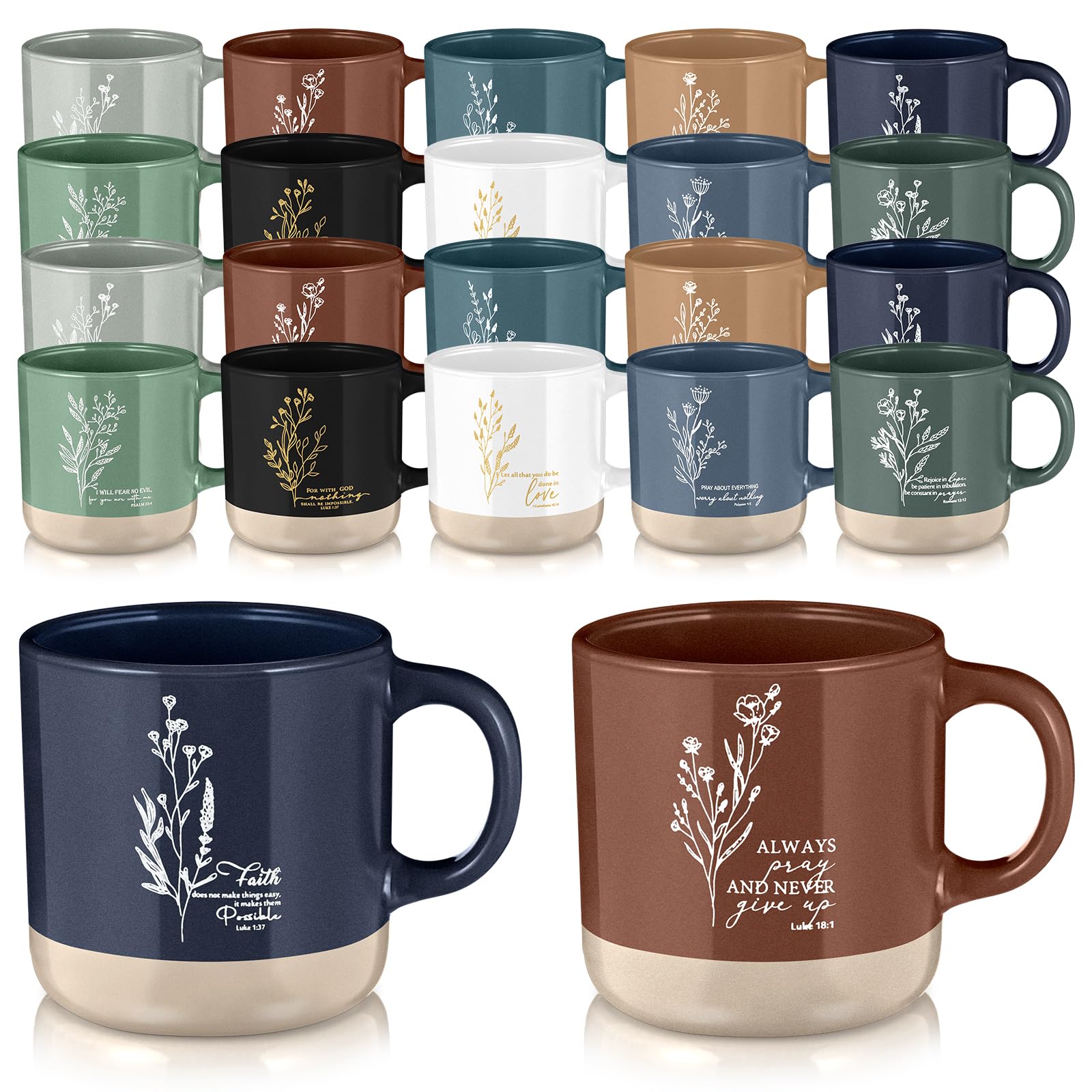 Didaey Mother's Day Christian Mugs Bulk for Women Inspirational Bible Verse Christian Coffee Mugs 13 oz Religious Ceramic Cup Church Gifts for Men