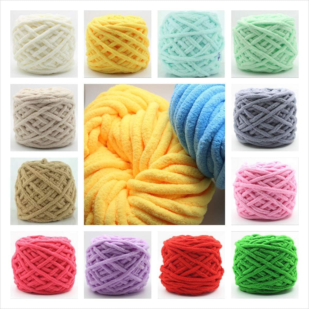 Amazon.com: DOWNER Chunky Yarn, Knitting Wool Yarn,Giant Yarn 2pcs 
