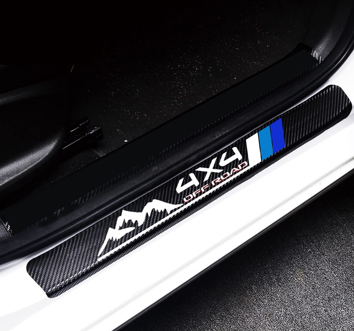 Buy MAXDOOL 4Pcs Door Sill Protector Reflective 4D Carbon Fiber Sticker Decoration Door Entry