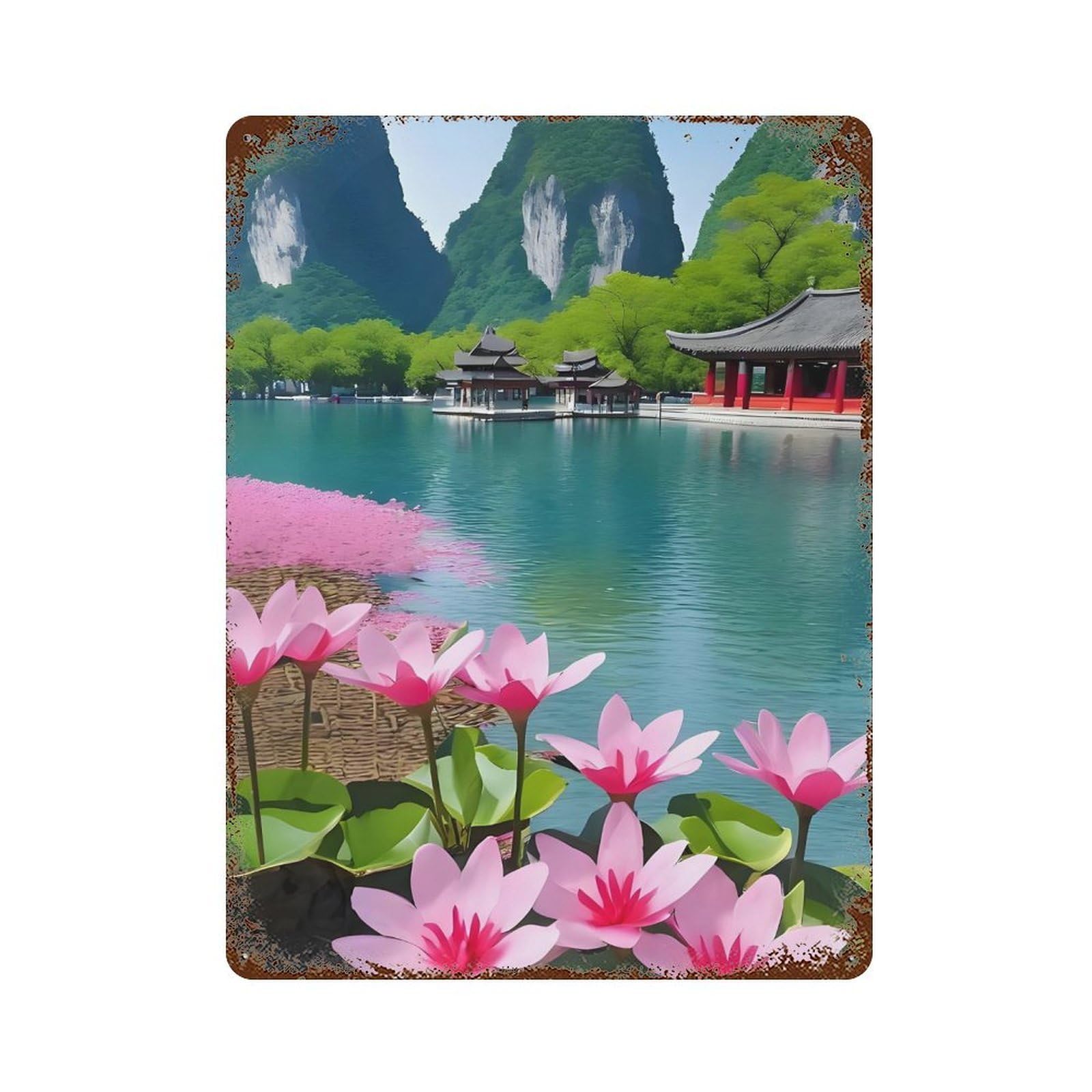 WUJHGRSG Spring Wall Retro Iron Vintage Art Metal Tin Sign Poster Modern Home Cofffee Club Art Bar Shop Decor Style 40x30cm