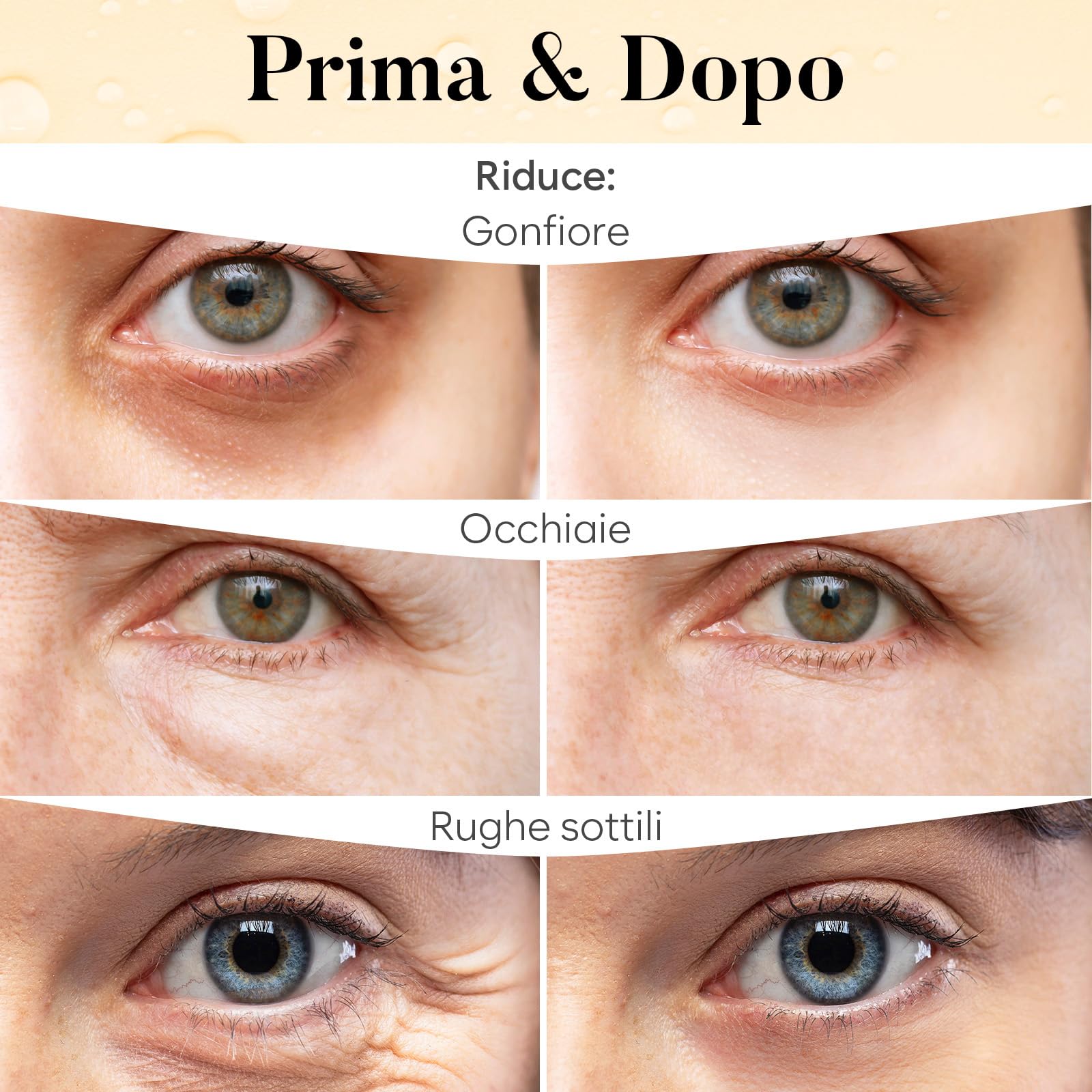 AURAE Patch Occhi, Maschera Occhi con Vitamin C e Caffeina, Patch Occhiaie e Borse, Maschera Occhiaie, Eye Mask per Schiarente e l'idratazione (30 paia)