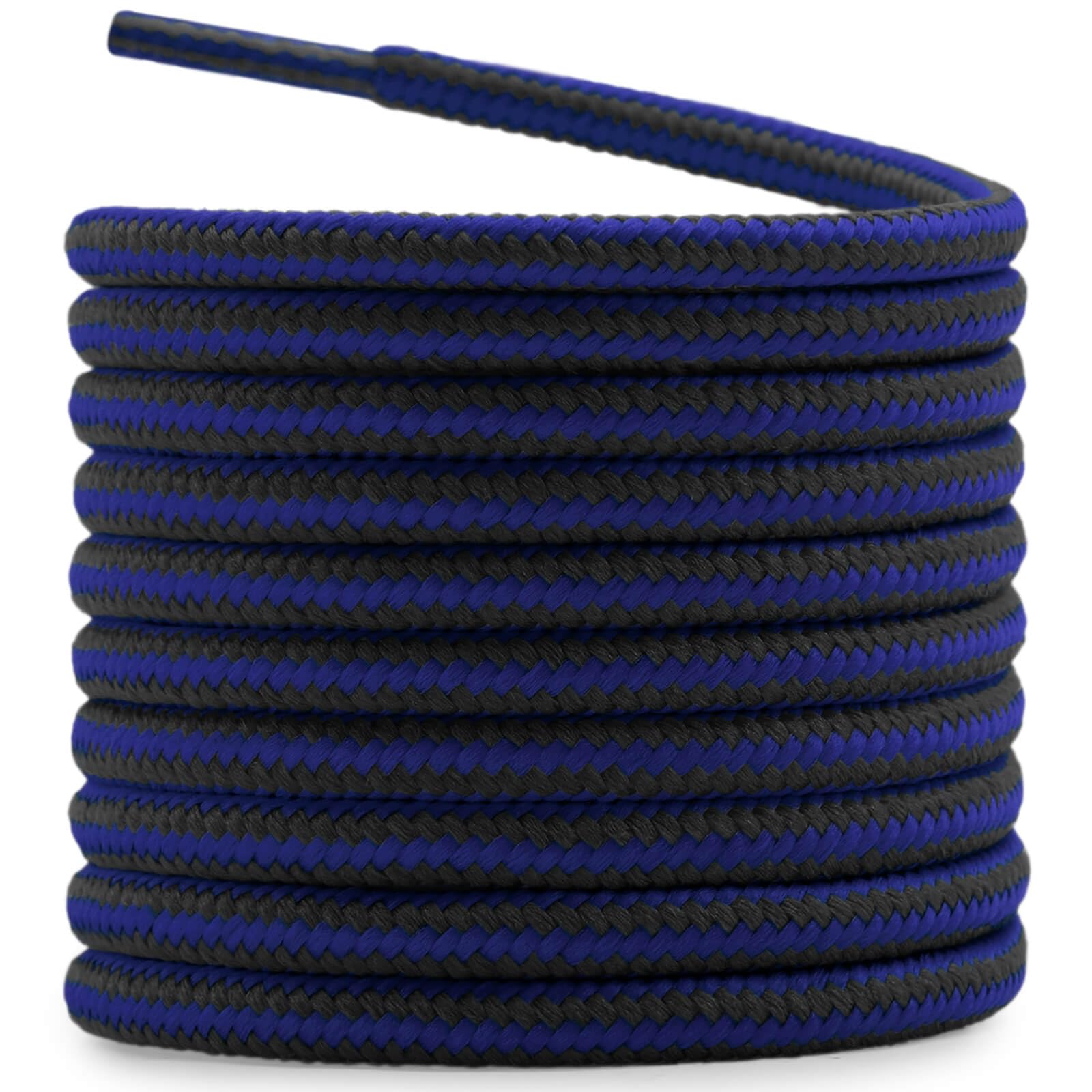 DELELE 2 Pair Round Boot Laces Outdoor Hiking Walking Shoelaces Dual Coloured Striped Shoe Lace Work Shoe Strings