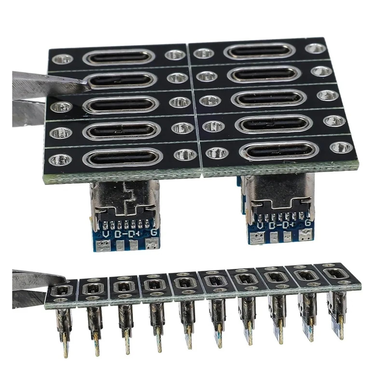 USB-C 3.1 Screw-Fix żeńskie gniazdo 2/4-pinowe złącze ładowania 5 szt. (2-pin-5 szt.)