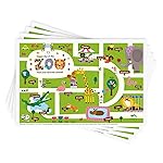 Babebay Disposable Stick-on Placemats 40 Pack for Baby & Kids & Toddler, Sticky Placemats Restaurant Table Mats 12 x 18 (Happy Zoo)