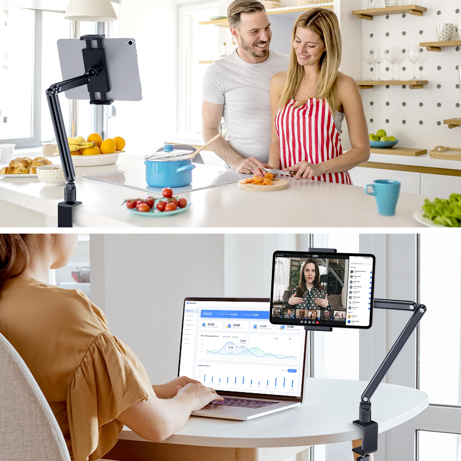 CreaDream Tablet Ständer, Schwerer Tablet Halter aus Aluminium für den