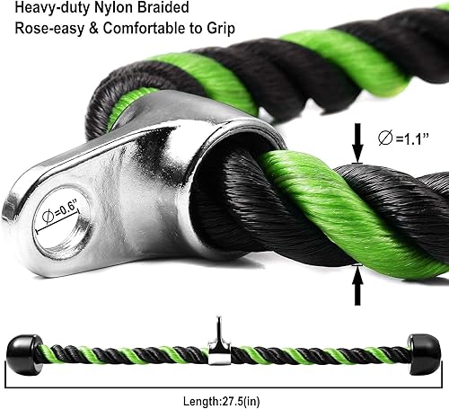 Miniatura 3 de Cable de tracción de cuerda de tríceps de lujo, 27 y 36 pulgadas de longitud, fácil de agarrar y antideslizante, accesorio de cable para ejercicio