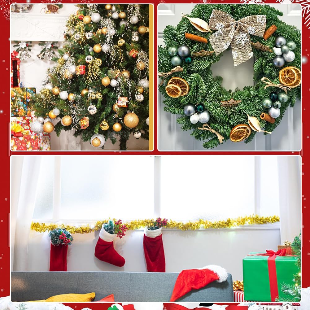 3000 Strands Christmas Tinsel Icicles - 18" Silver Gold Iridescent Tinsel for Xmas Tree Holiday Party Decorations (Gold)