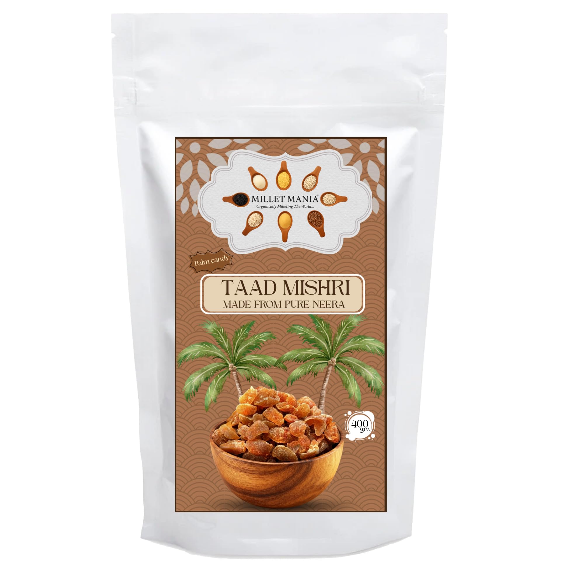 Millet Mania Organic Taad Mishri | Pure Palm Candy (Taal Mishri) of Pure Neera | Unrefined & Sulphur-Free Crystal Sweetener | Ayurvedic Digestive Candy for Kids & Adults | Healthy Sugar Substitute for Tea & Desserts (400g)-image-23