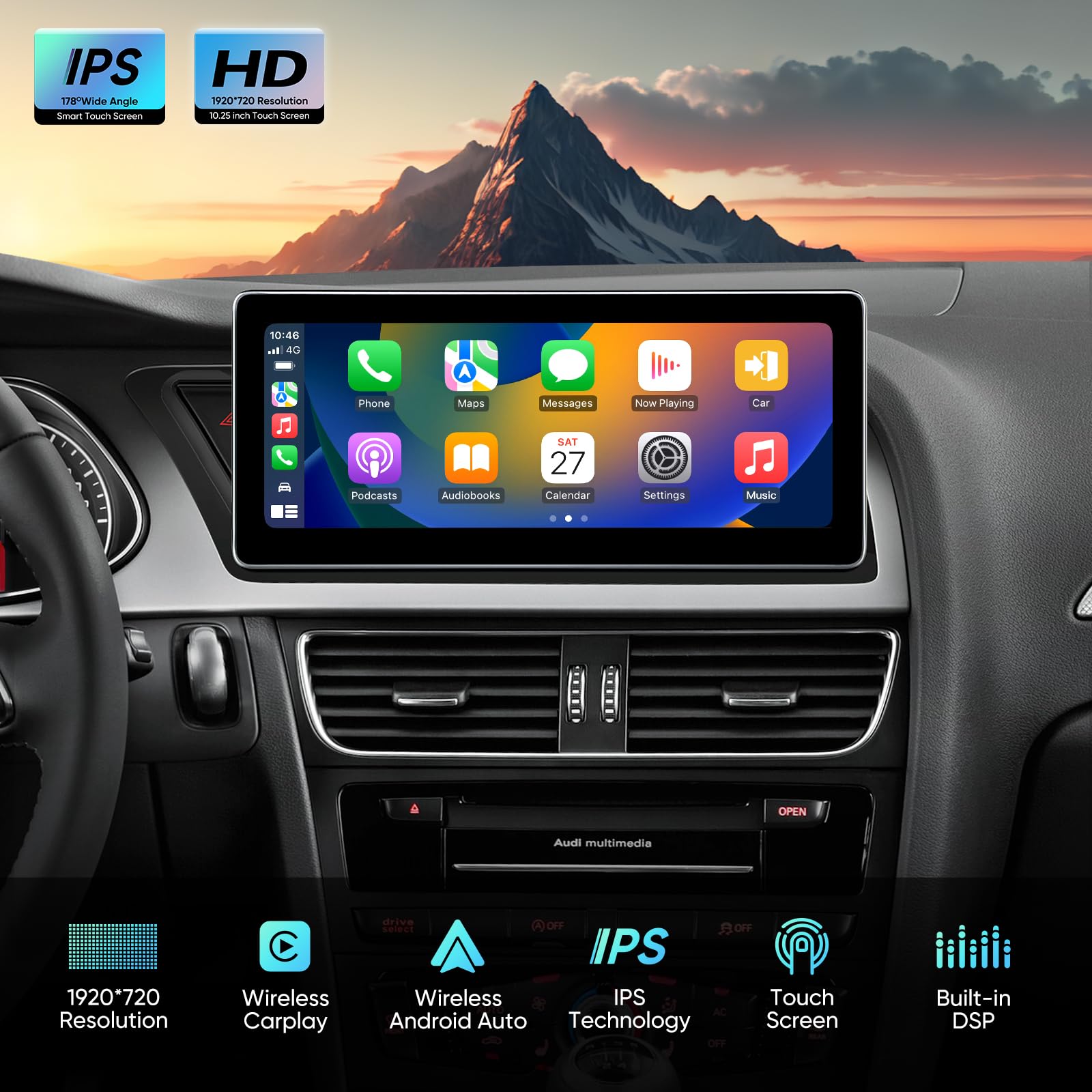 Car Stereo for Audi A4 A5 S4 S5 (2009-2016), Wireless CarPlay