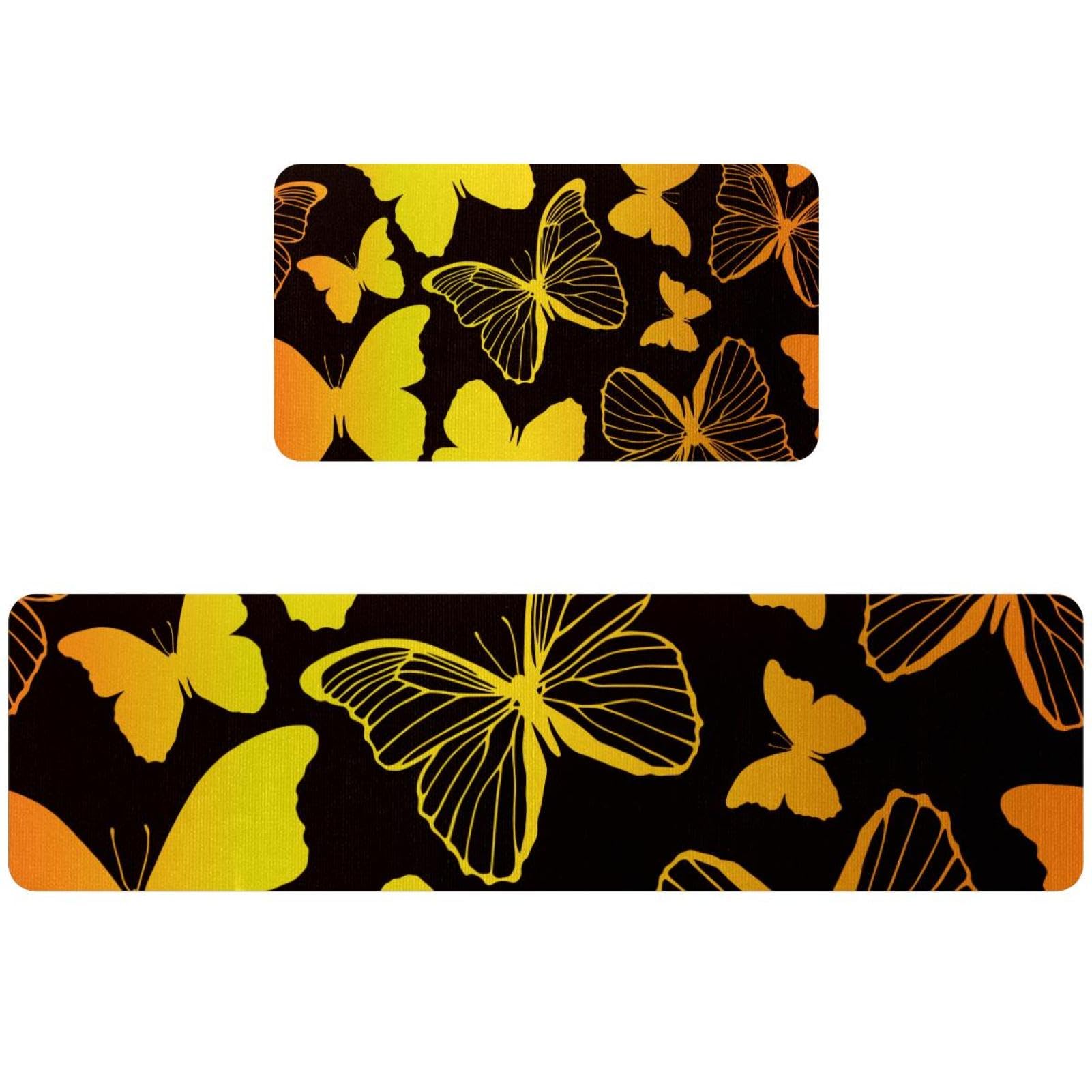 Tapis de cuisine antidérapants lot de 2 lavables tapis de couloir or