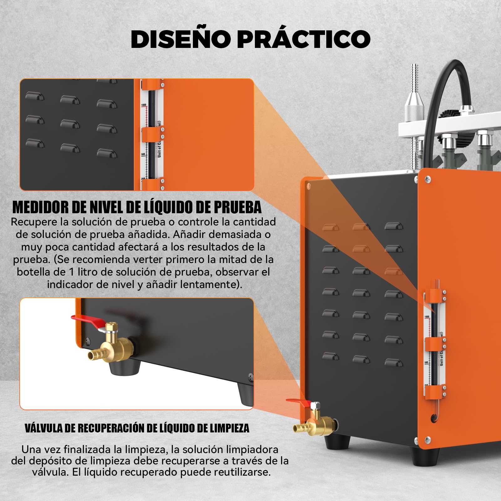 KAISAL CN100 220V Limpiador y Probador de Inyector de Combustible Automotriz, Máquina de Limpieza Ultrasónica de Inyectores de Combustible, Kit de Comprobador y Limpiador de Inyectores de Combustible