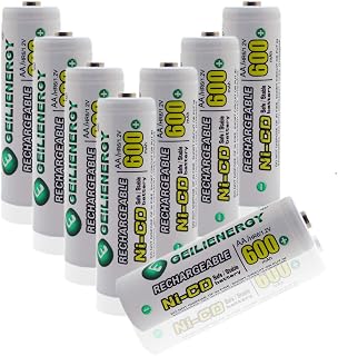 Solar Light Batteries NiCd AA 600mAh 1.2V Rechargeable Batteries for Solar Lamp Garden Light(Pack of 8)