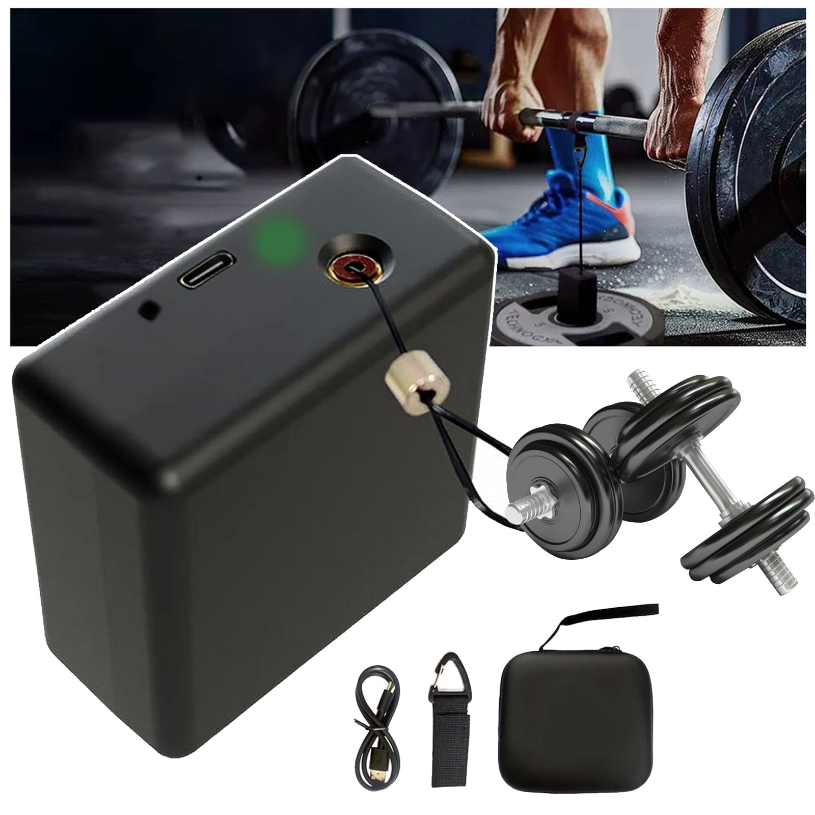 Velocity-Based Training Device, Speed & Strength Tracker with Voice Feedback, ±1mm Precision, Supports Real-Time Monitoring of Multiple Data, Linear Encoder for Powerlifting, Vertical Jumps