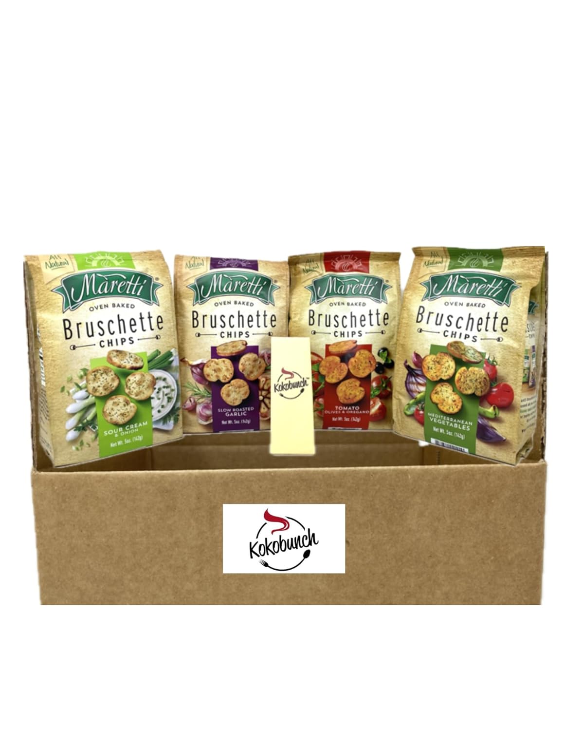 All Natural Bruschetta Vegan Cracker Bruschettini Chips Variety | Sour Cream Onion | Roasted Garlic | Tomato Olive Oregano | Mediterranean Vegatables. Great for Charcuterie