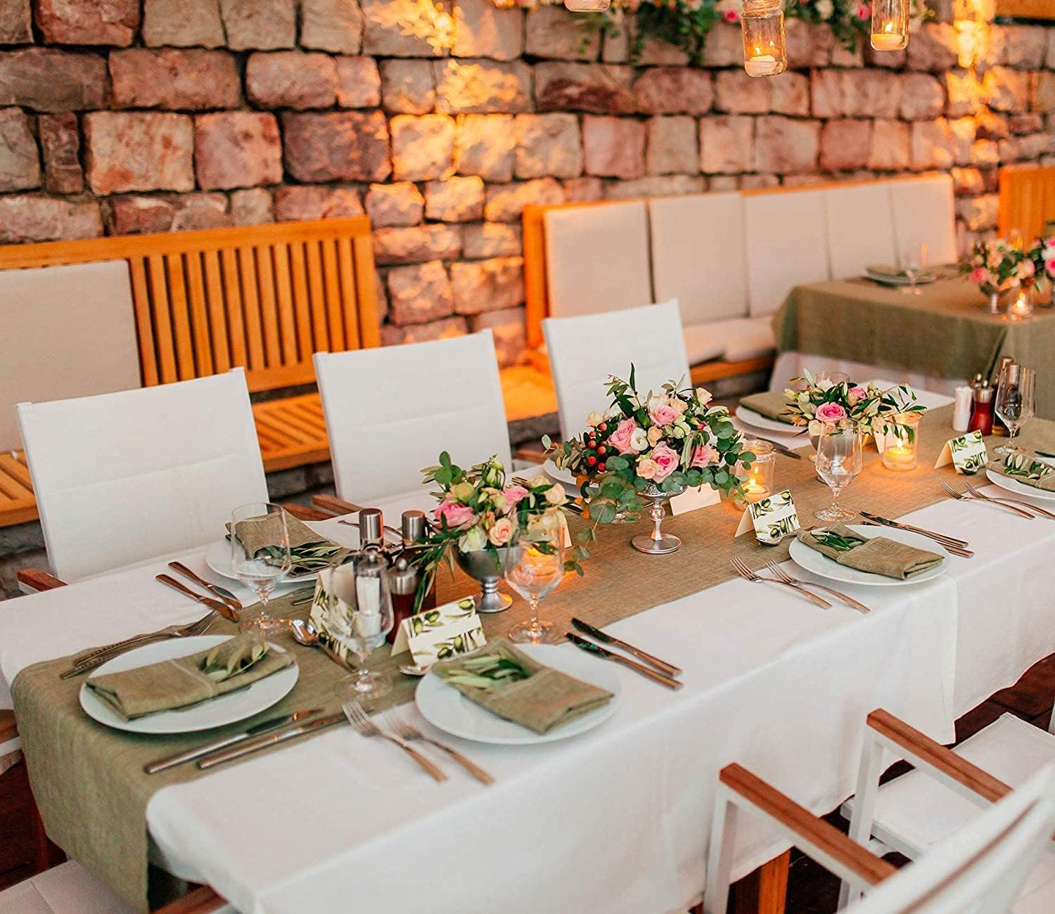 AK Trading CO. Natural Jute Burlap Fabric Rolls - 120" Wide x 50 Yards