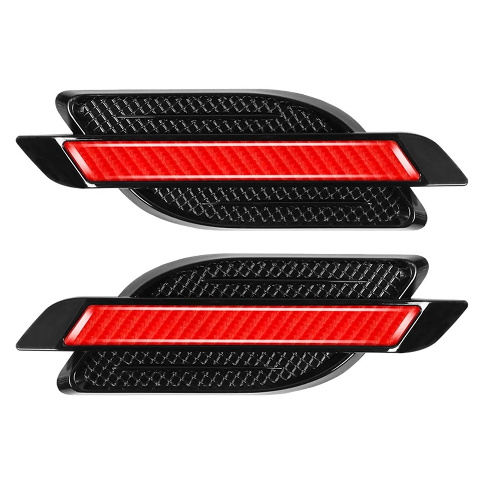 Side Vent Decor Sticker 2pcs Automotive Universal Wing Decorative Car Stickers Exterior Fender Side Markers Exterior Decorative Car Fender Side Vents(Red 2PCS)