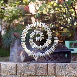 Natural River Stacked Stone Spiral on Stand Zen Garden Decoration Statue...