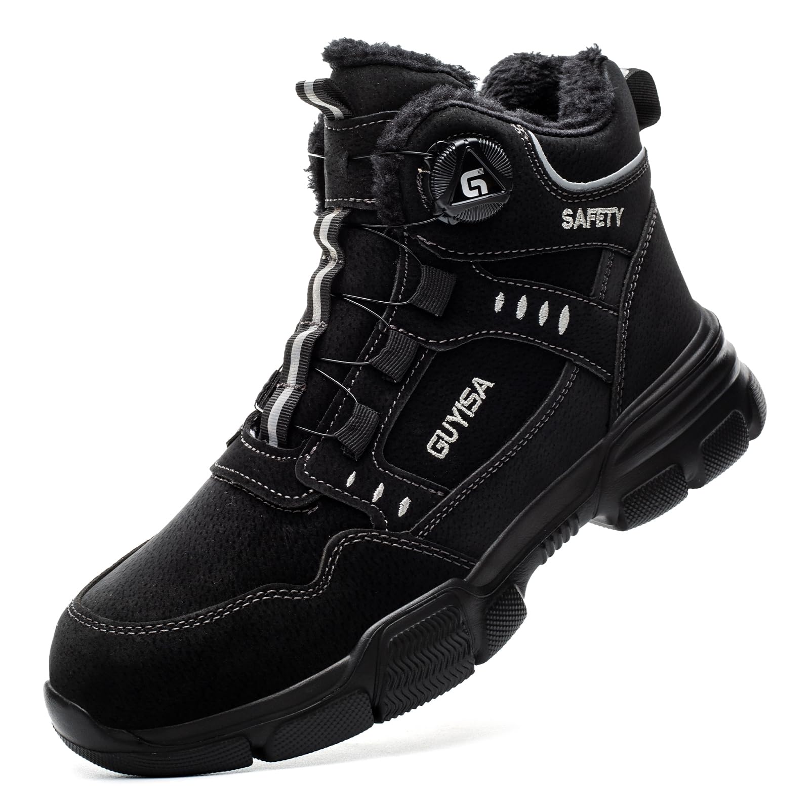 Zapatos de Seguridad para Hombre Mujer Impermeable de Invierno Botas de Seguridad con Puntera de Acero Botas de Trabajo Cómodos Antideslizante Calientes con Forro 38-46 EU
