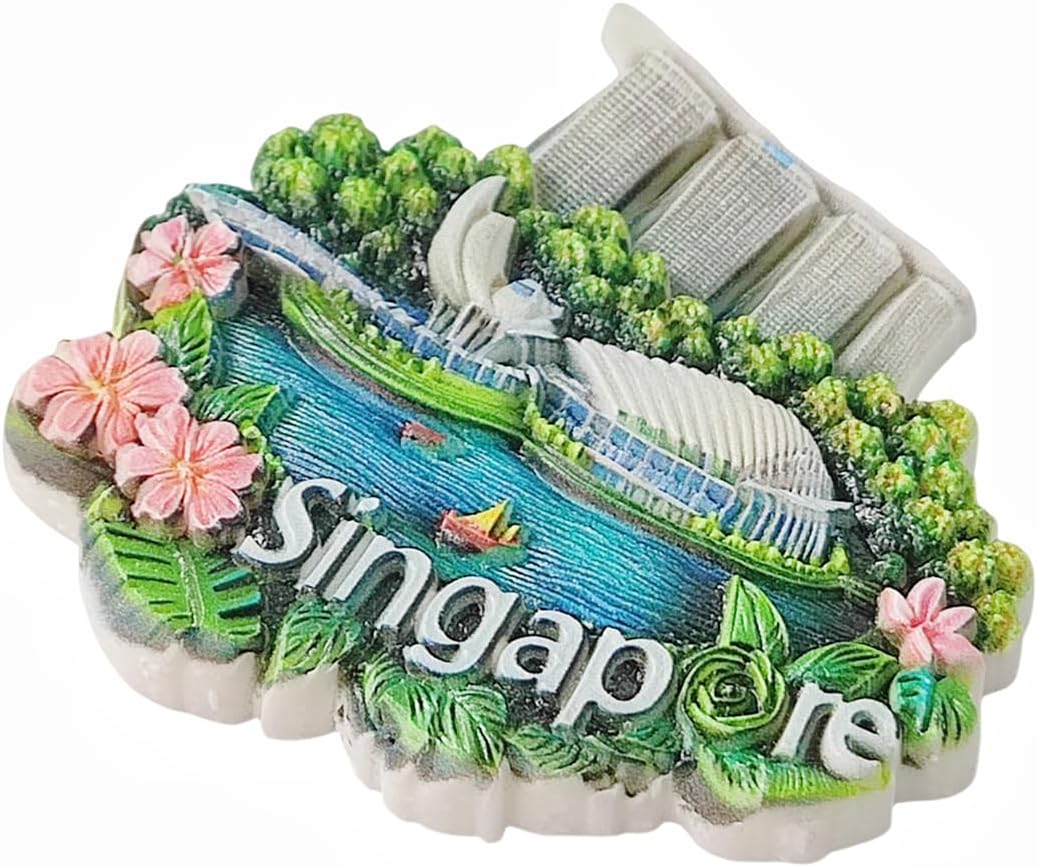 シンガポール3Dランドマーク冷蔵庫マグネットお土産ギフト、樹脂ハンドメイドシンガポール冷蔵庫マグネットホーム&キッチンデコレーションコレクション