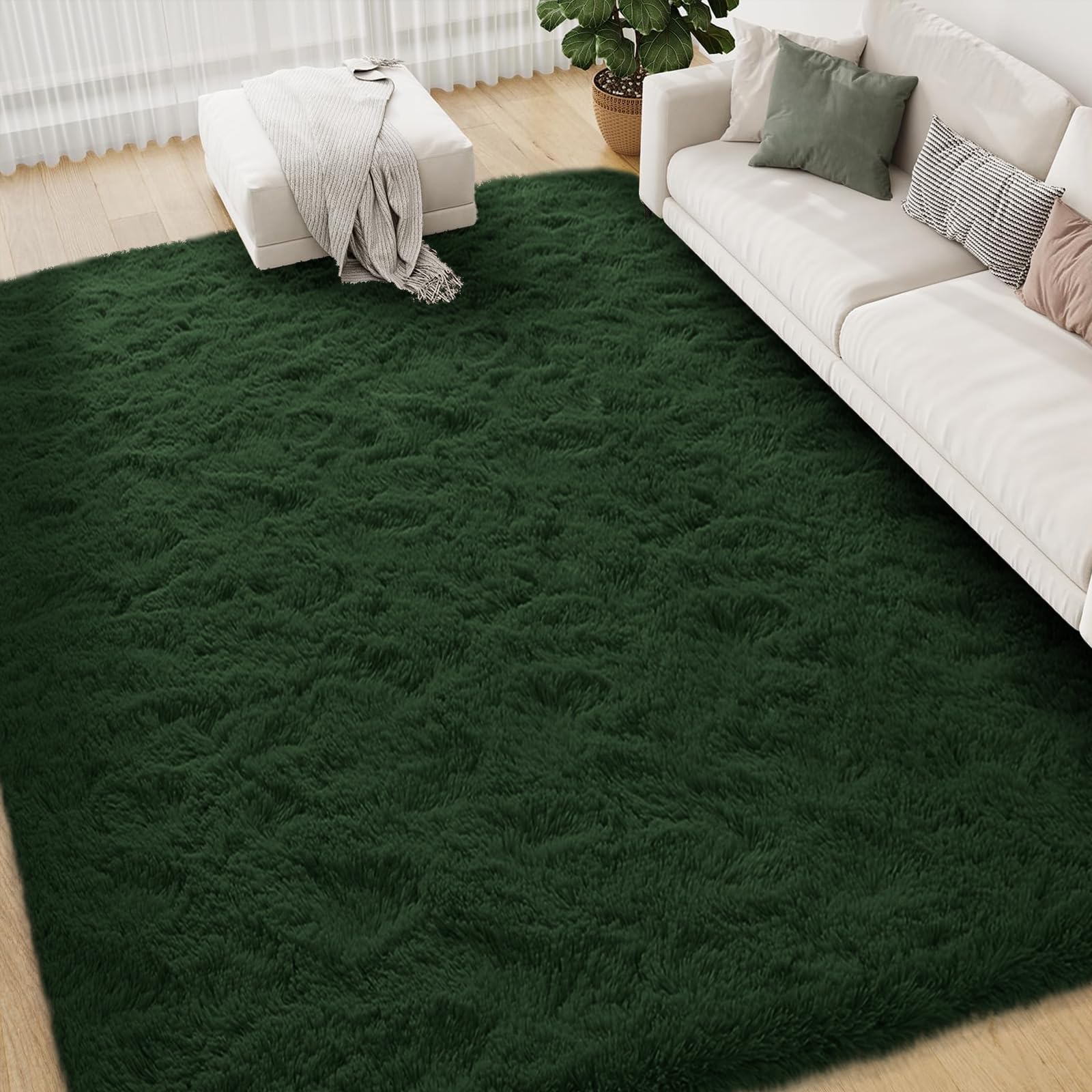 FVVRAX Bereich Teppiche für Schlafzimmer Wohnzimmer, Grau flauschig Fuzzy Shag Shaggy Teppich weichen Plüsch Teppich, Indoor-Boden Teppich für Kinder Home Decor Ästhetik
