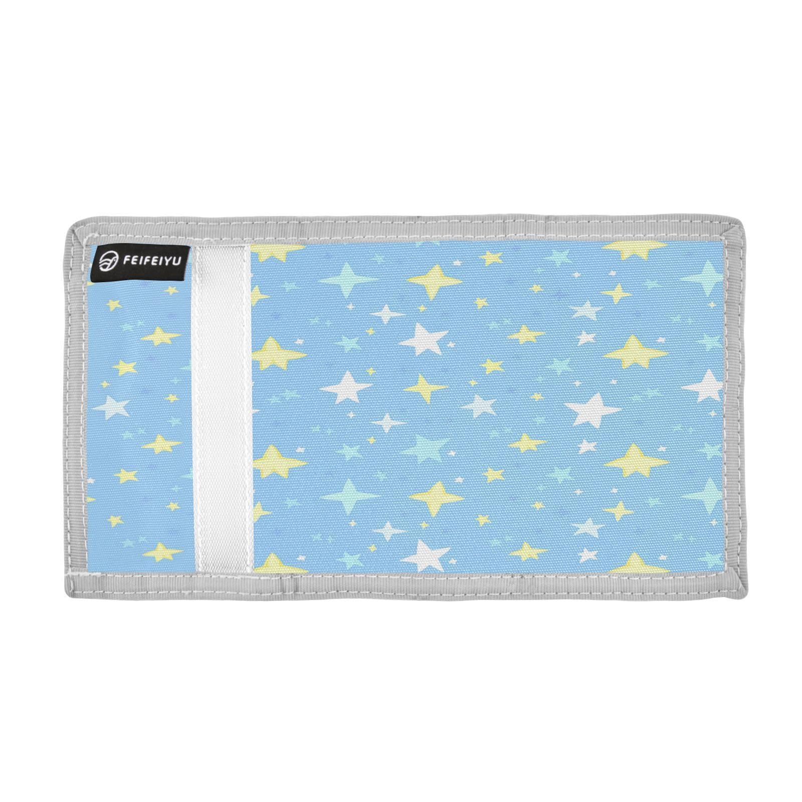BOESI Doodle Colorful Stars Velcro Wallet, Canvas Wallet, Tri-fold Wallet, Unisex