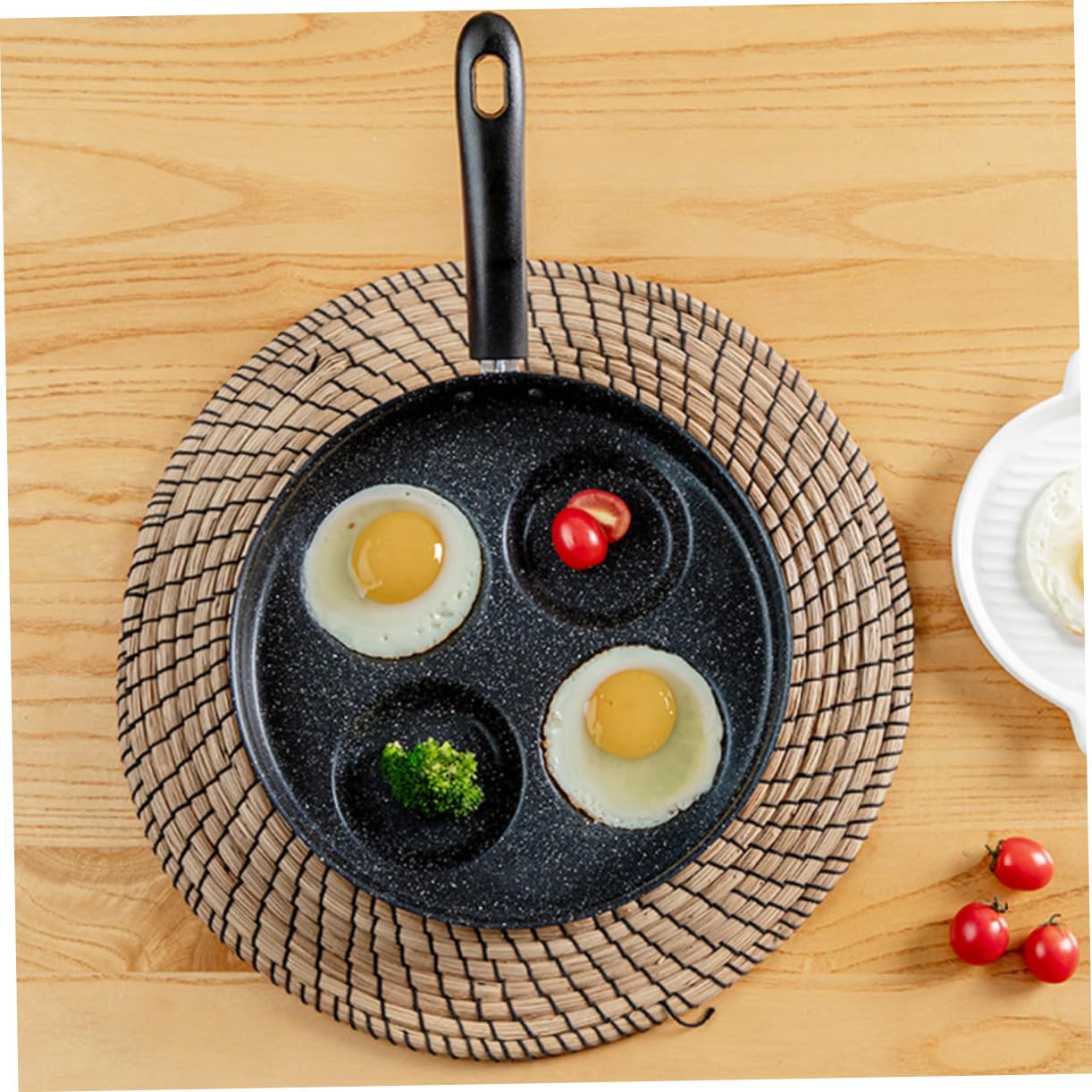 Didiseaon 2 Pezzi Padella Antiaderente per Uova e Frittata Rivestito Pietra Lavica Manico Termoisolante Fondo Induzione Uniforme Multiuso per Cucina Familiare