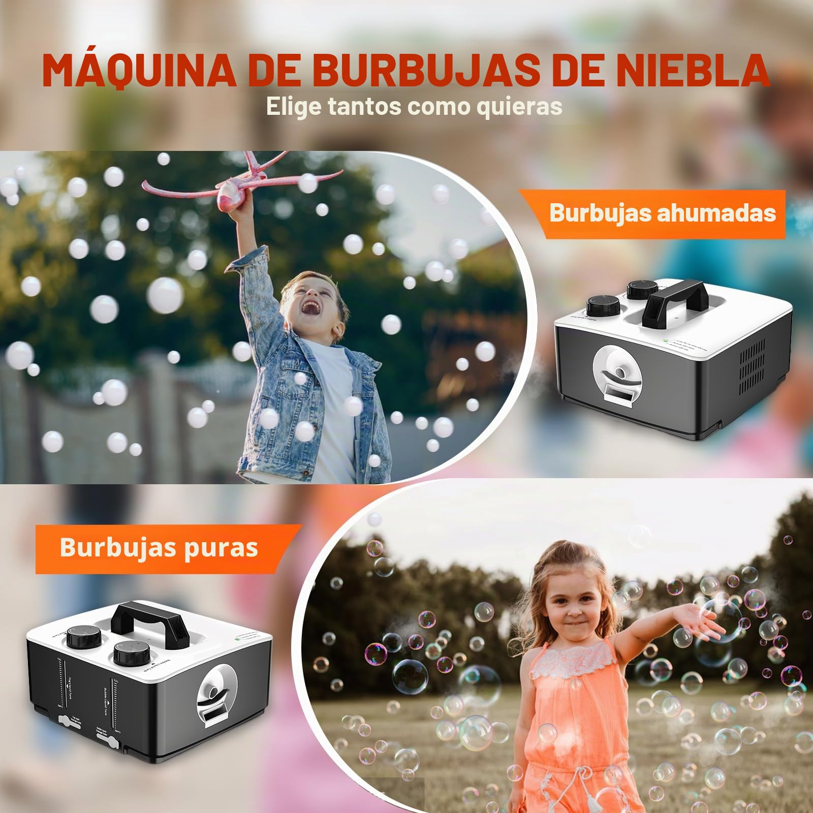 Máquina de burbujas de humo de 350 W, máquina antisalpicaduras de burbujas para Halloween, Navidad, fiesta, boda, cumpleaños, fotografía