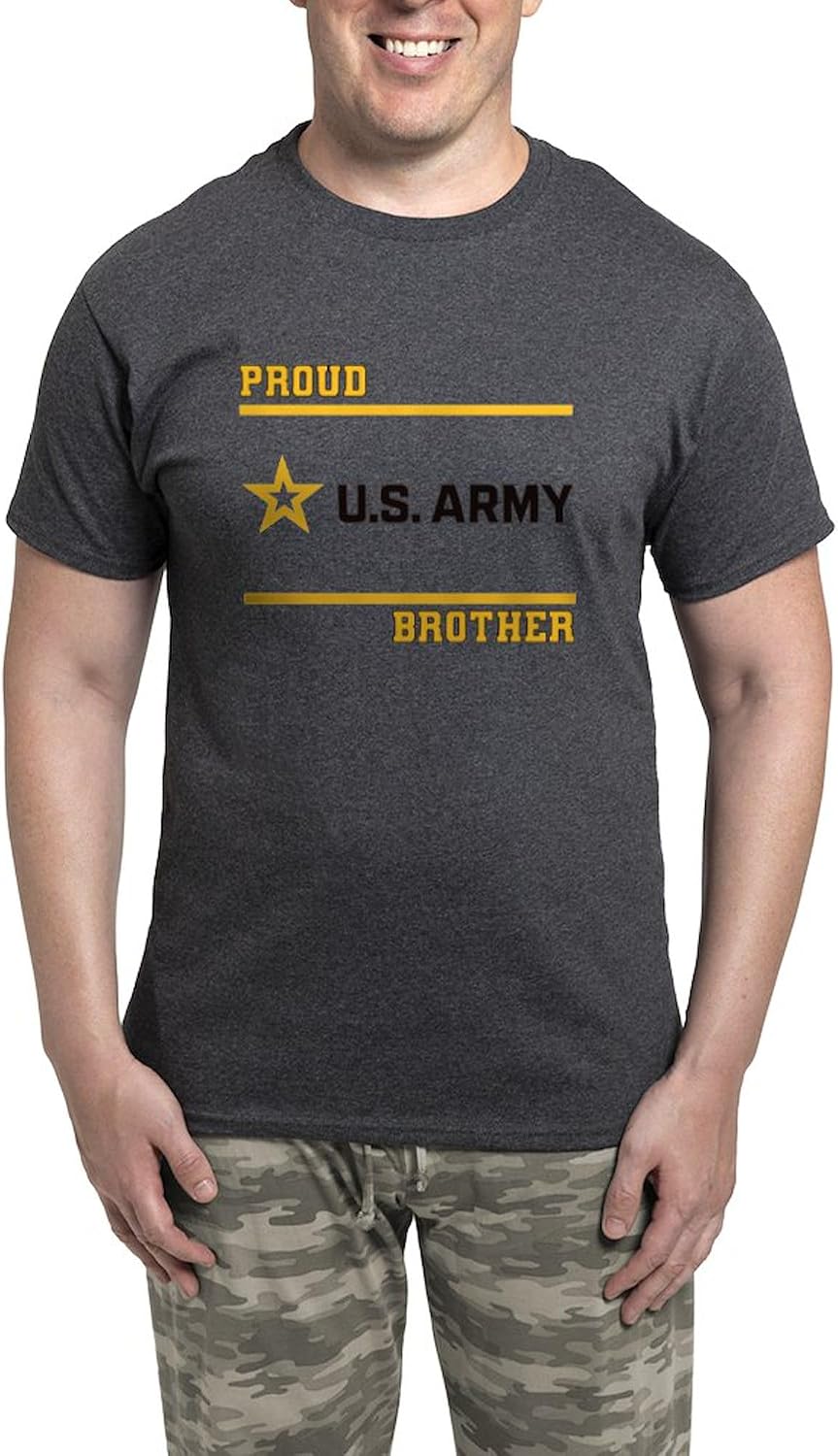 CafePress Proud Army Brother Black And Gold Men's Charcoal Novelty Pajamas