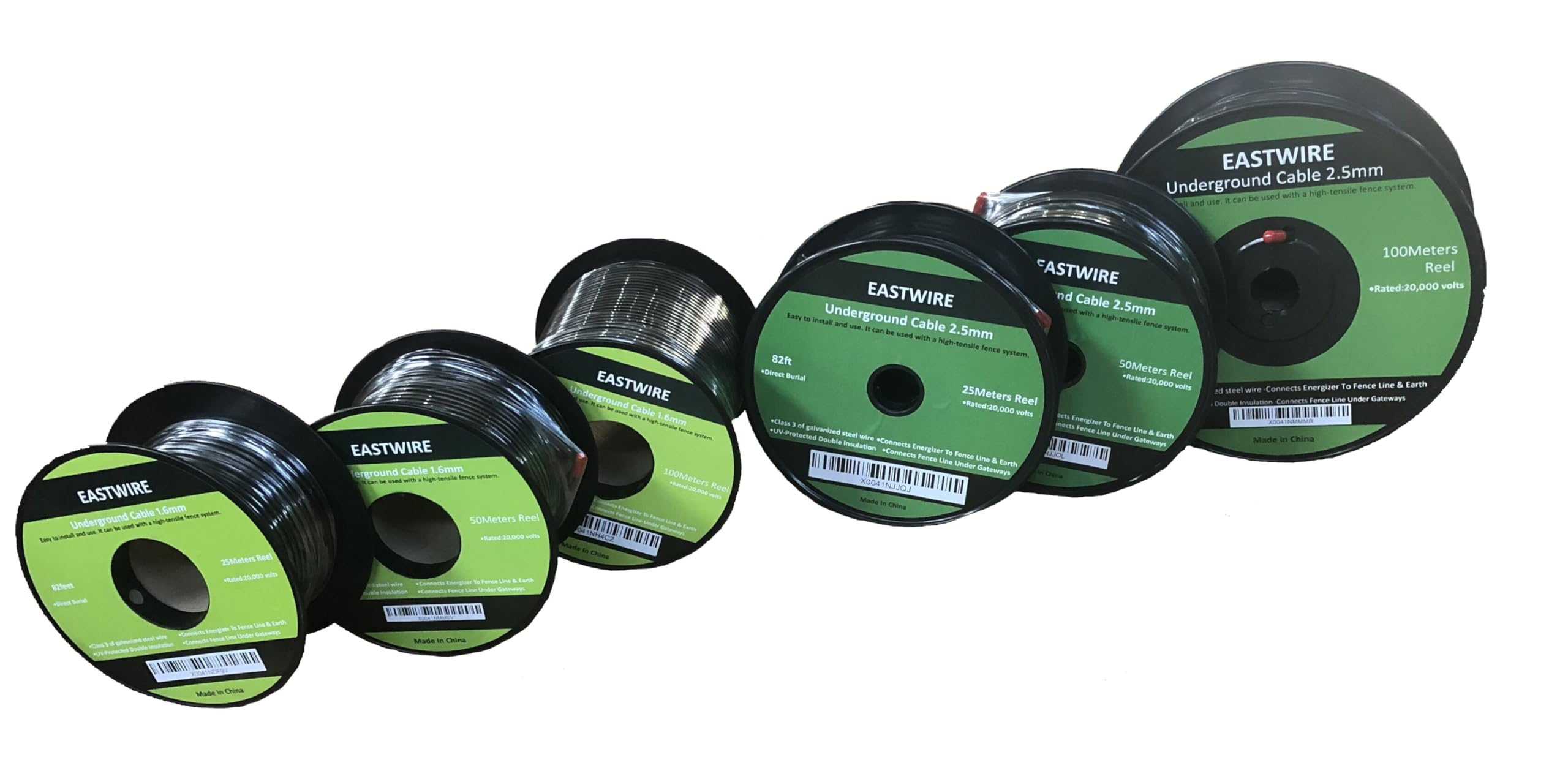 Valla eléctrica de alambre de doble aislamiento subterráneo, valla eléctrica de doble aislamiento, cable duro subterráneo de entierro directo (1,6 mm, 50 metros)