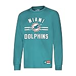 Ultra Game NFL Official Youth Super Soft Supreme Long Sleeve T-Shirt, Miami Dolphins, Team Color, 14-16