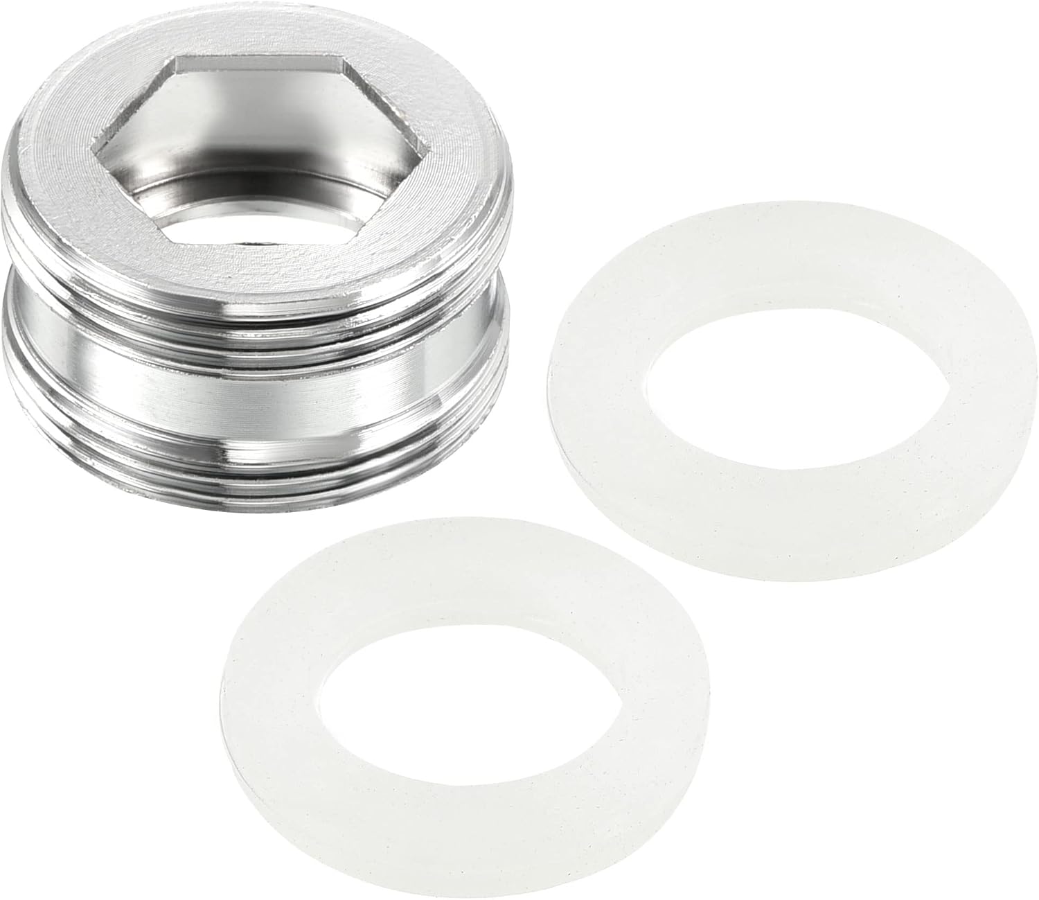 PATIKIL M22*1.0 Male to M22*1.0 Male Thread Faucet Adapter, Chromed Aerator Straight Connector for Garden Hose Water Filter Pipe, Silver