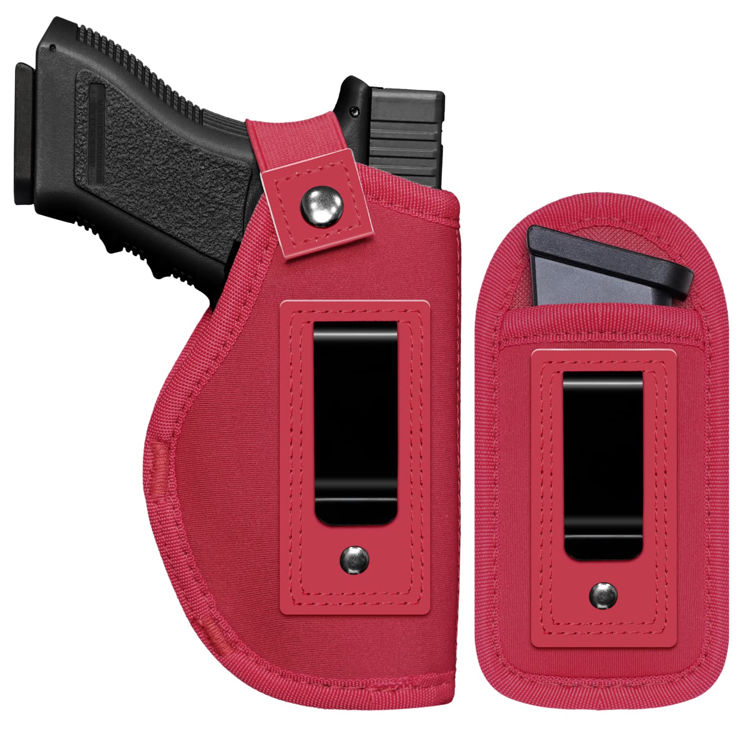 Universal Gun Holsters with Mag Pouch for Men/Women,IWB 9mm Pistols Holster Right Left Handed,Concealed Carry,Fits S&W M&P Shield Glock 9/40 P320 17 19 26 27 42 43,Similar Handguns