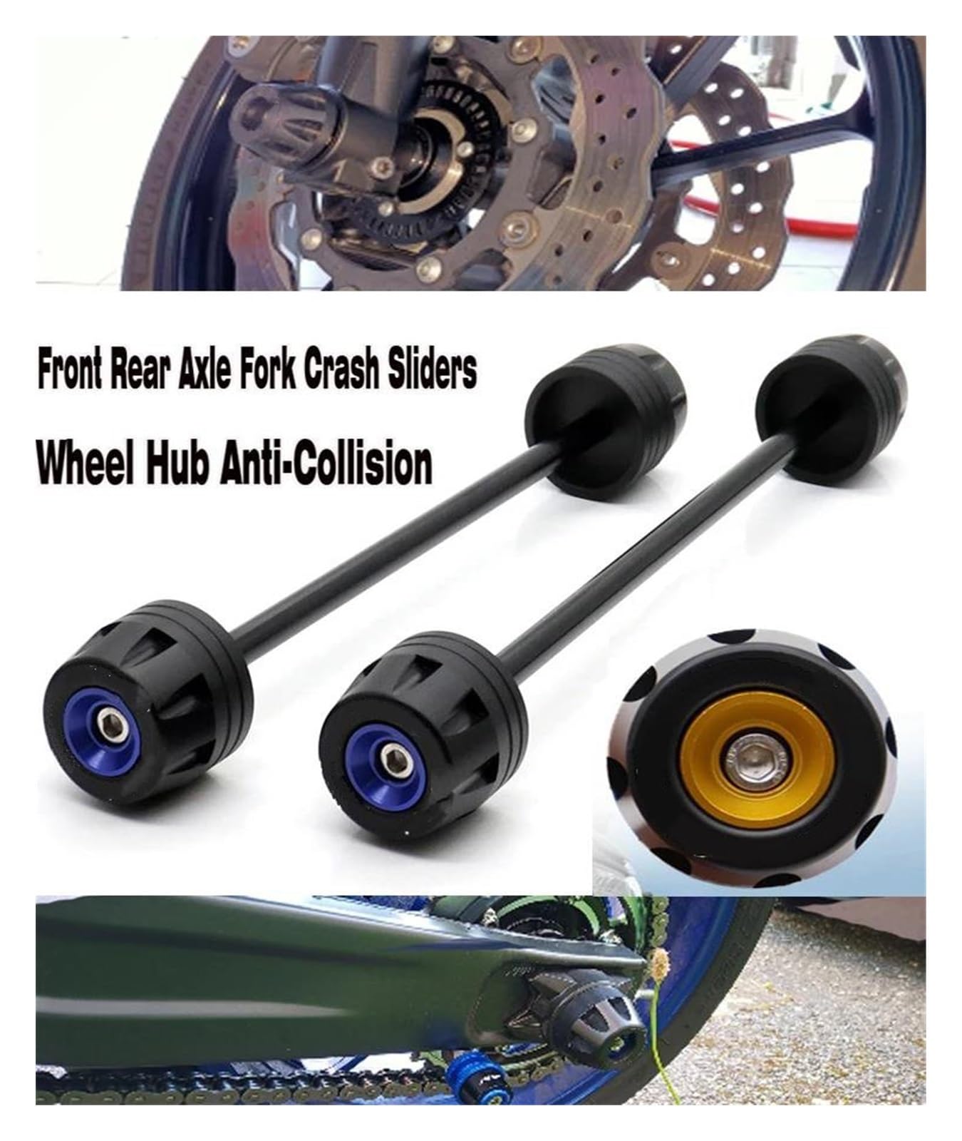 Protezione Motore per Moto, Cursori per ASSE Anteriore E Posteriore, Cursori per Forcella, Protezione Antiurto per Suzuki, per GSR 750 2011-2014, per GSR 750.