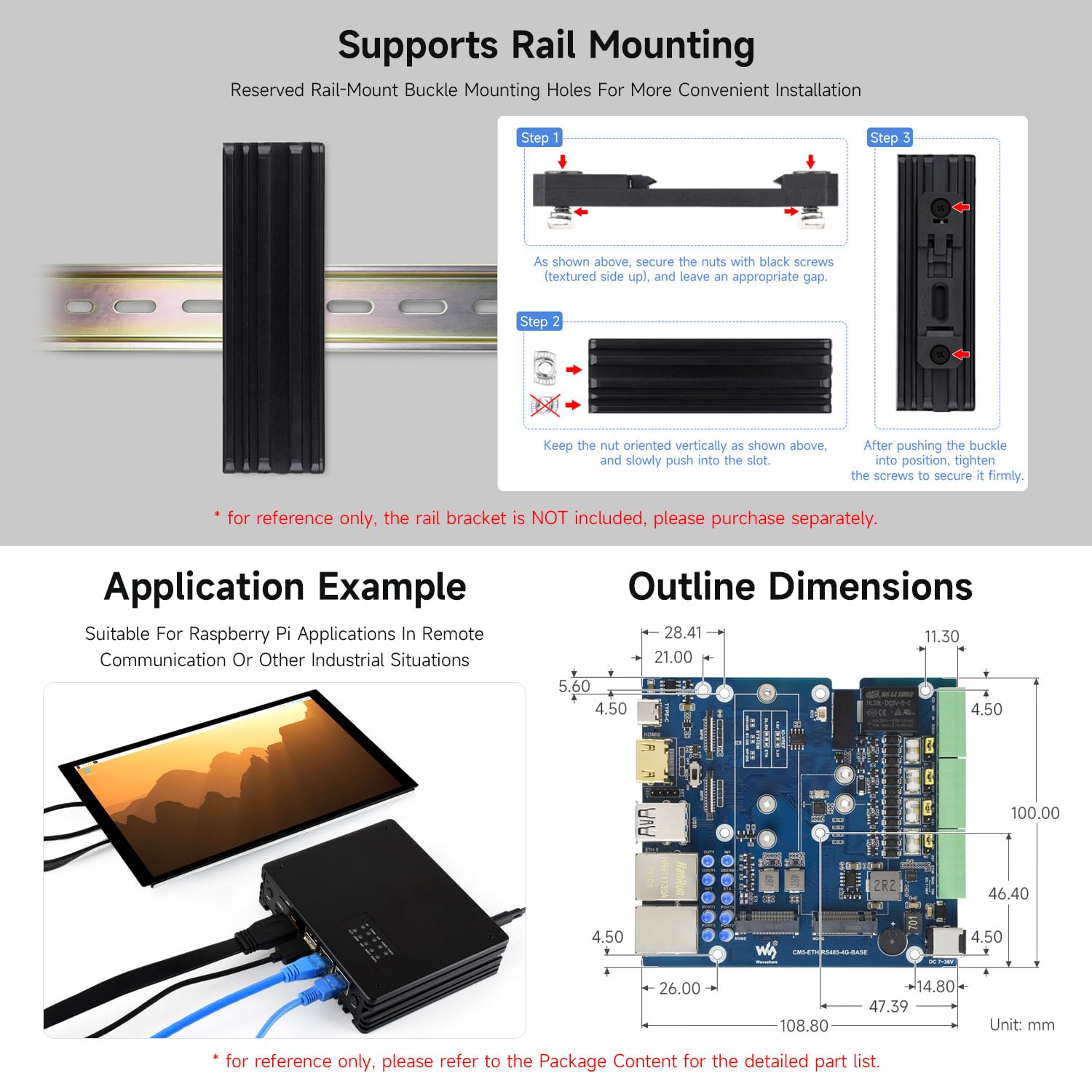 Waveshare Gigabit/2.5G Dual Ethernet Multi-Function Expansion Board Based on Raspberry Pi CM5 (NOT Included),RS485, 4G/5G Module and 4K Display Output, Board Only