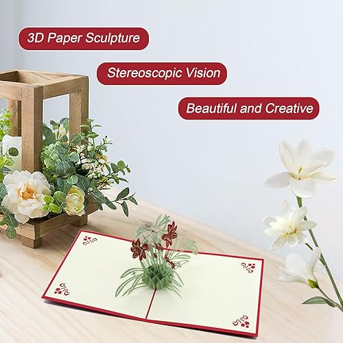 Miniatura 3 de Tarjeta de feliz cumpleaños 3D de girasol para mujeres, hombres, niños con sobre, tarjeta de aniversario, esposa, marido, tarjeta del día de la