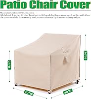 Vista 2 de F&J Outdoors Funda impermeable resistente a los rayos UV para silla de patio de asiento profundo grande, 40" de ancho x 40" de profundidad x 36