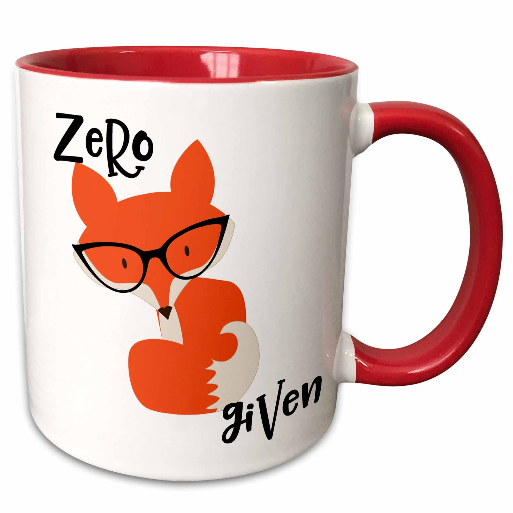 3dRoseZero Fox Given Ceramic Mug, 11 oz, Red/White